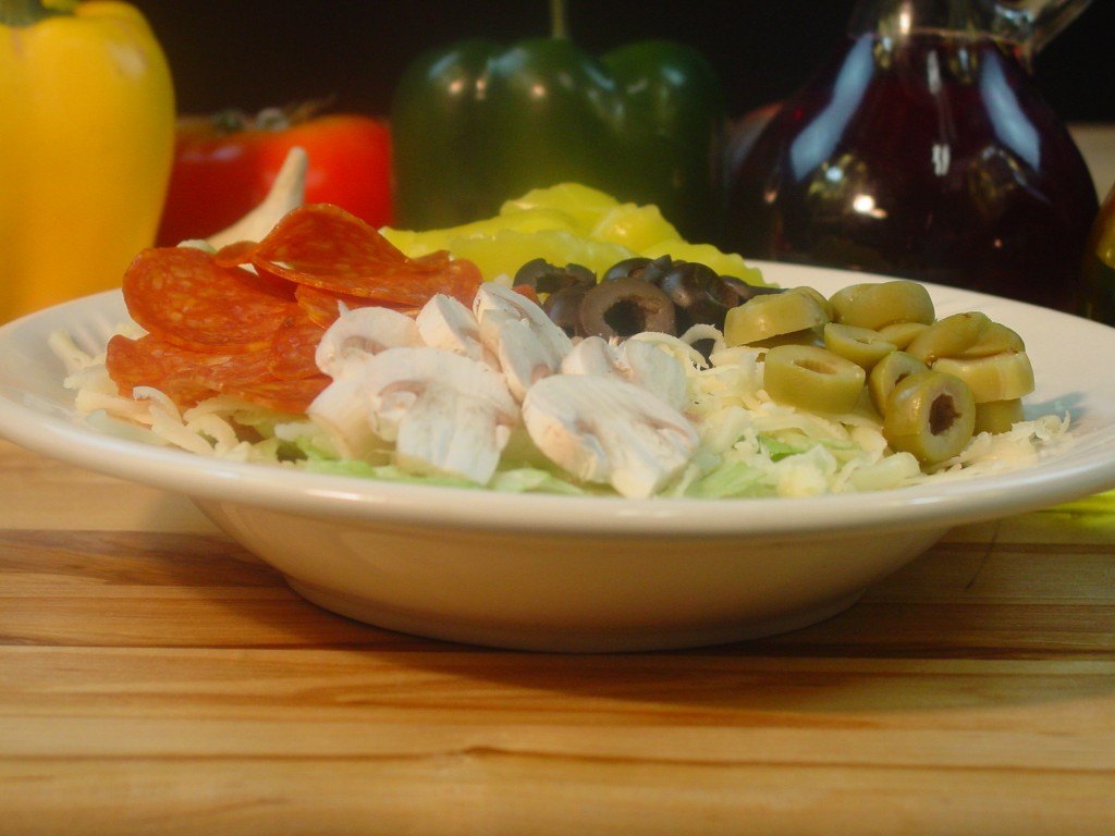 Antipasto Salad for Teresa’s Pizza, Wings and Subs