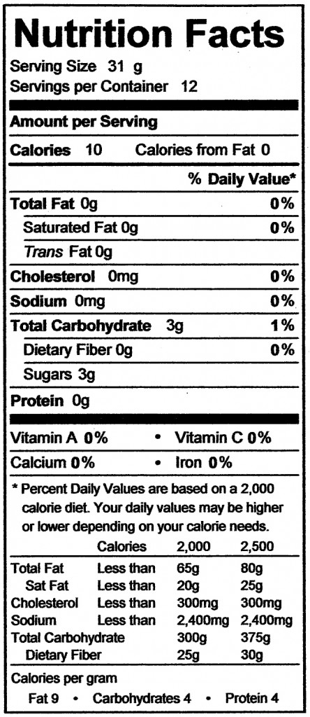 Nutritional Label1