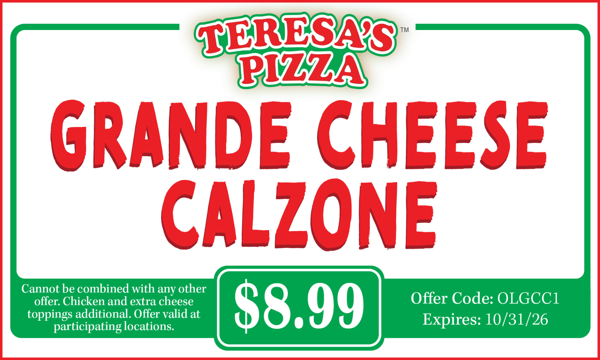Grande Cheese Calzone