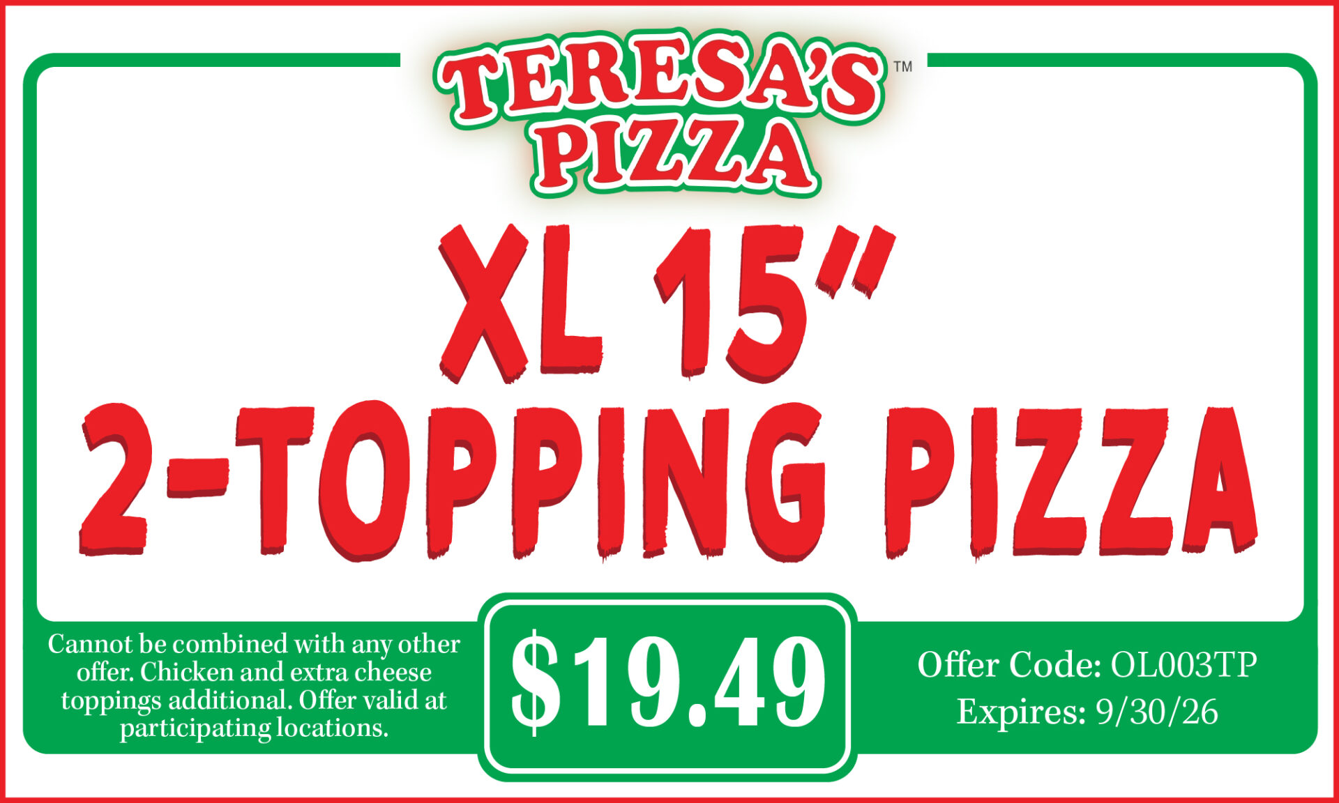 XL 2-Topping